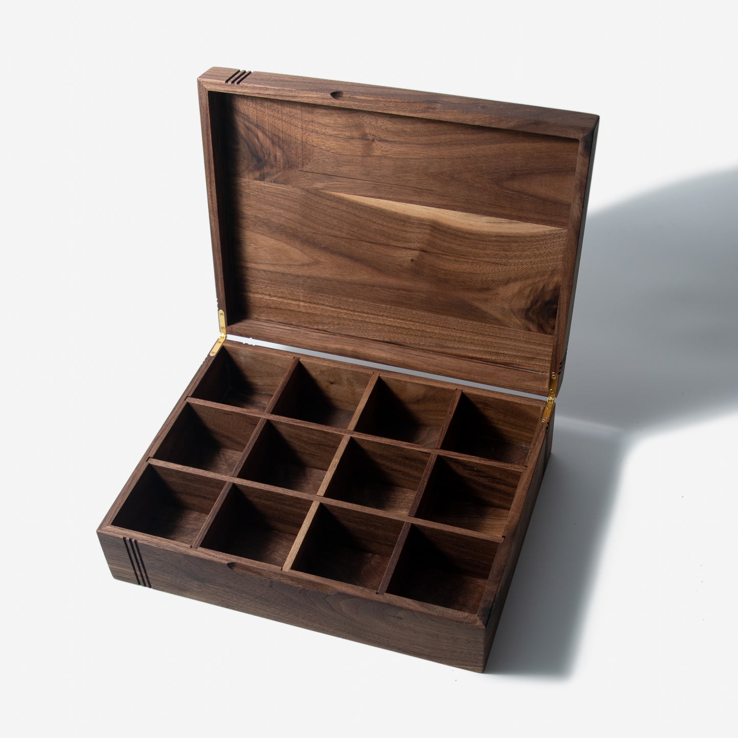 Tea Chest - Black Walnut - 12 Compartments