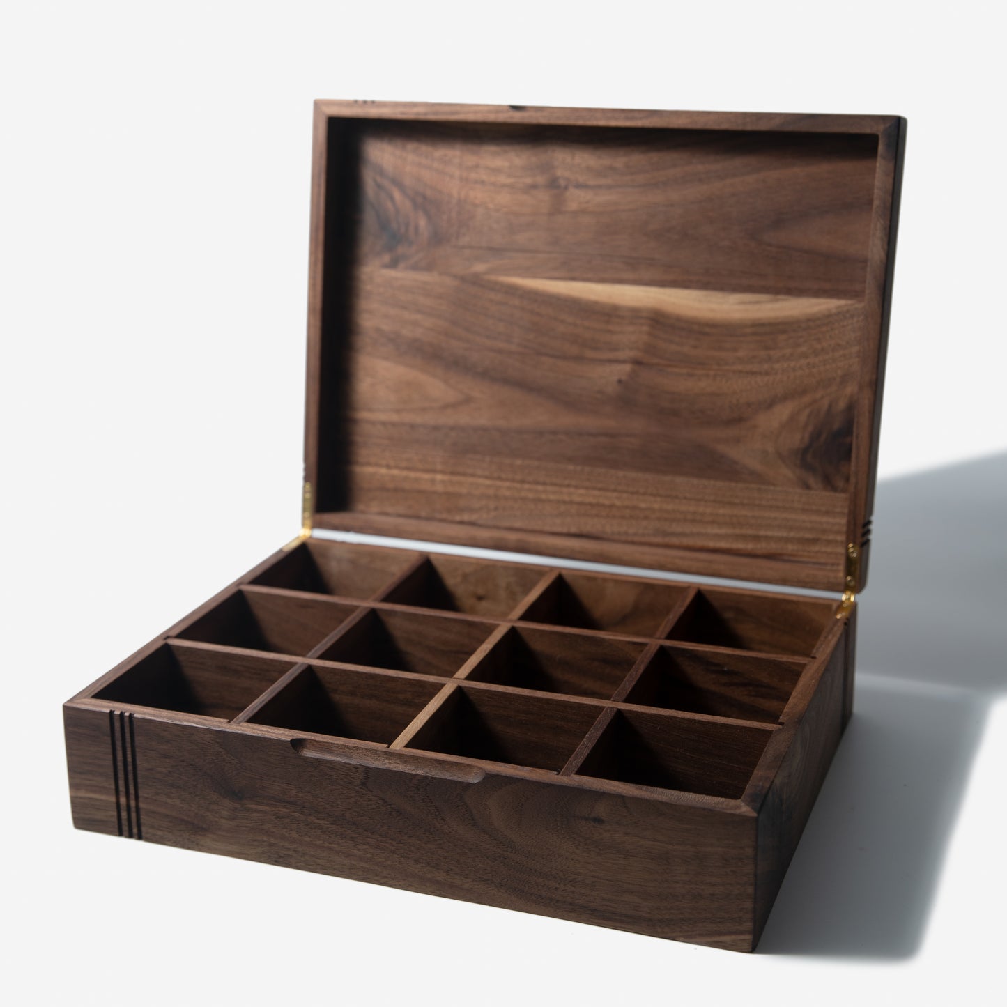 Tea Chest - Black Walnut - 12 Compartments
