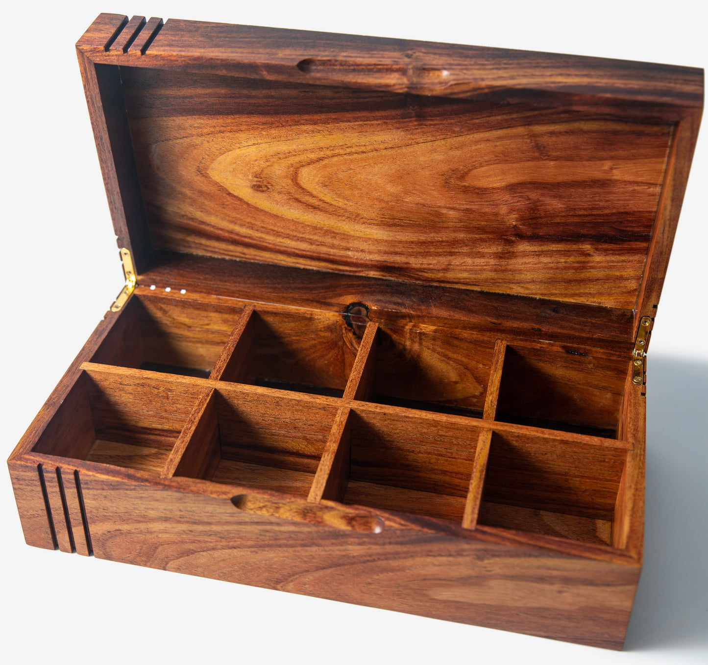 Tea Chest - Mesquite - 8 Compartments