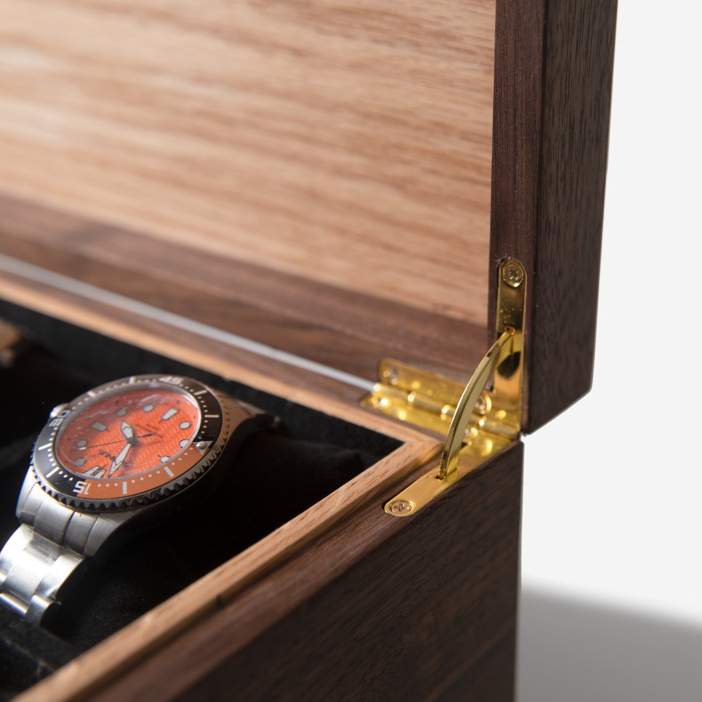 Watch Box with Drawer - Black Walnut and Oak - 12 to 16 Watch Compartments - Personalized Gift