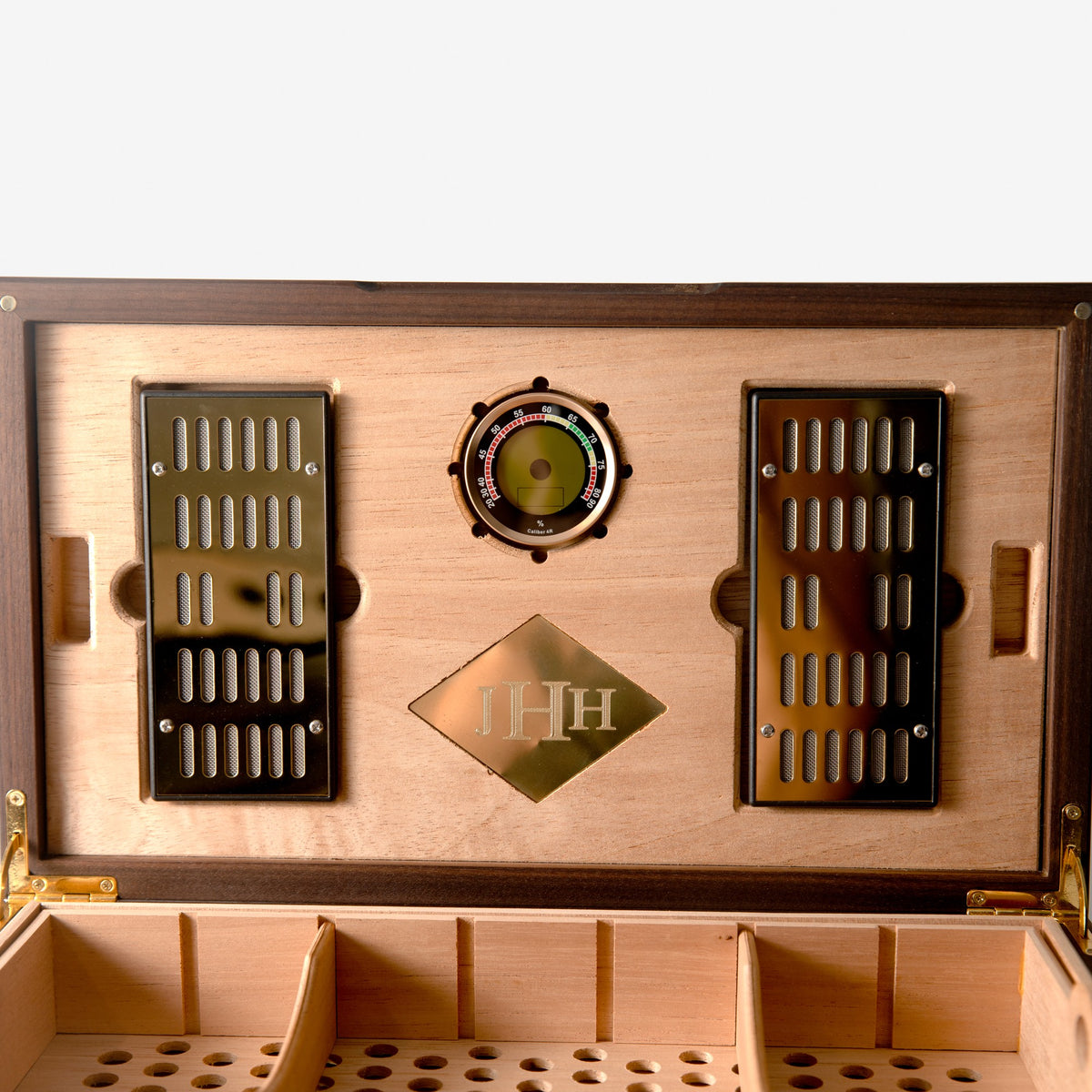 Black Walnut Cigar Humidor, handmade by Red Ridge Woodworking, view 25