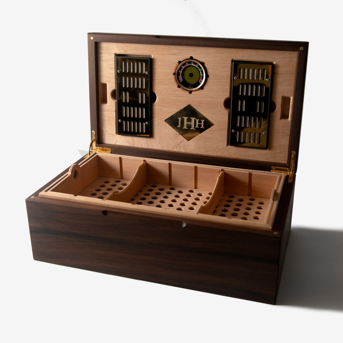 Black Walnut Cigar Humidor, handmade by Red Ridge Woodworking, view 26