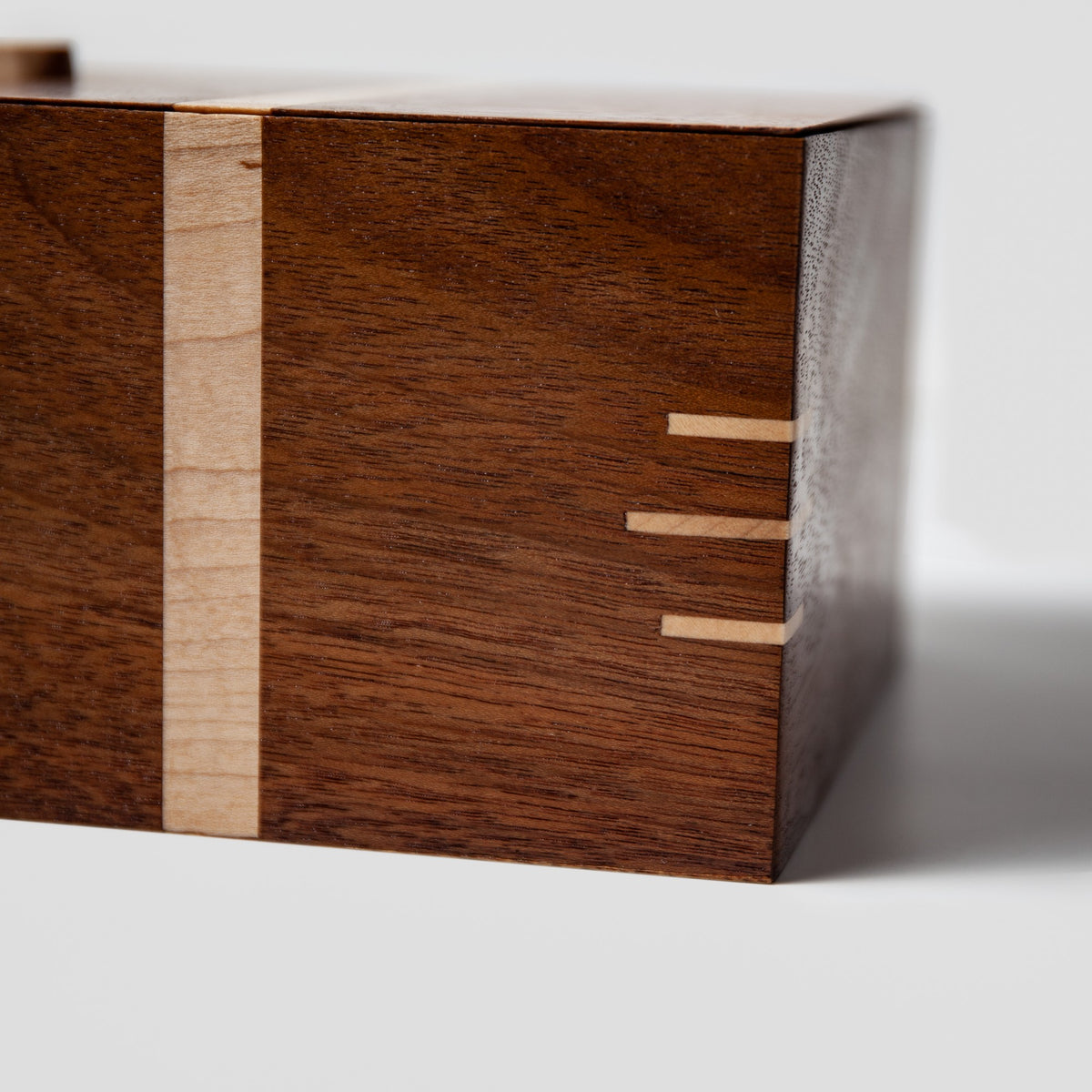 Black Walnut and Maple Tea Box, handmade by Red Ridge Woodworking, view 7