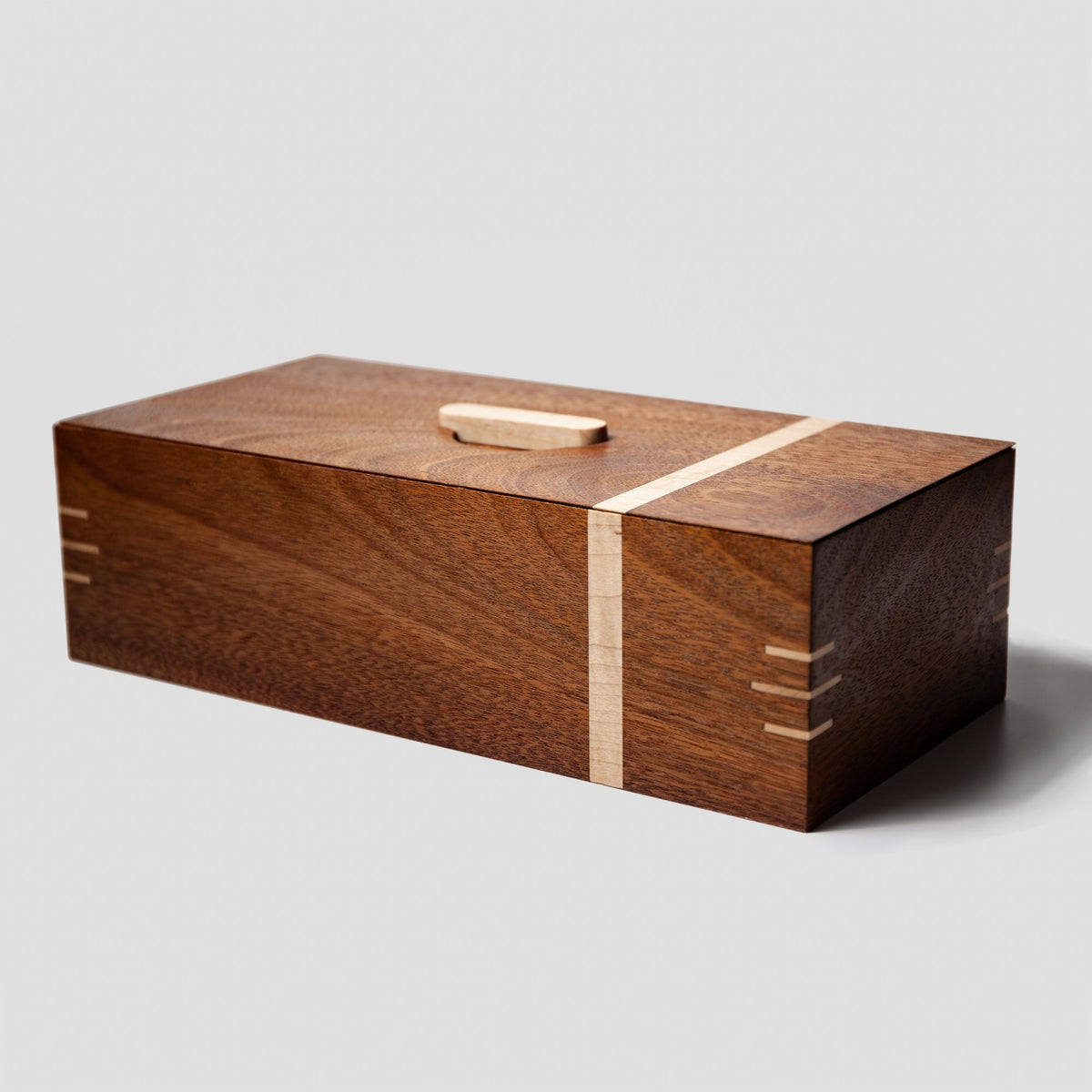 Black Walnut and Maple Tea Box, handmade by Red Ridge Woodworking, view 8