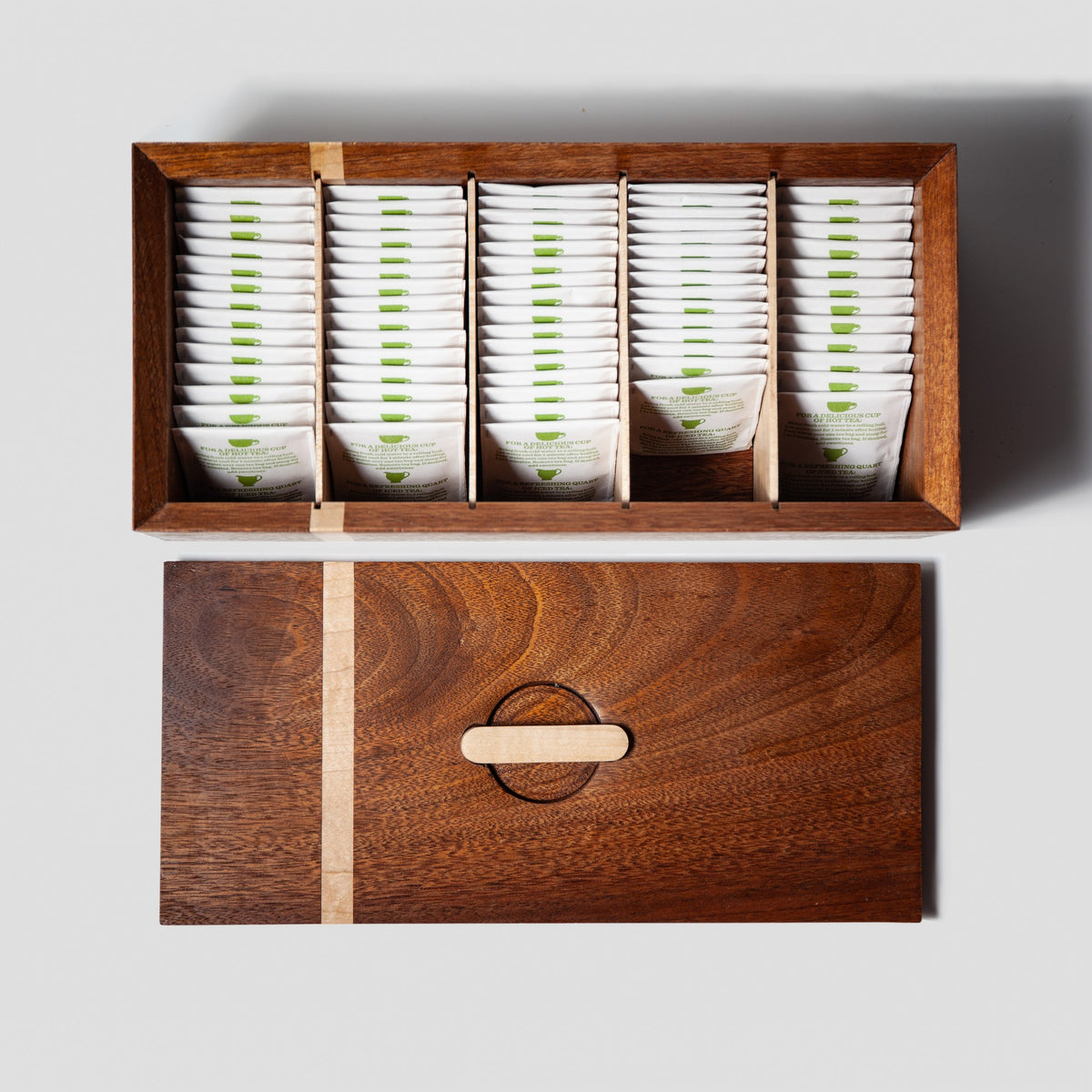Black Walnut and Maple Tea Box, handmade by Red Ridge Woodworking, view 10