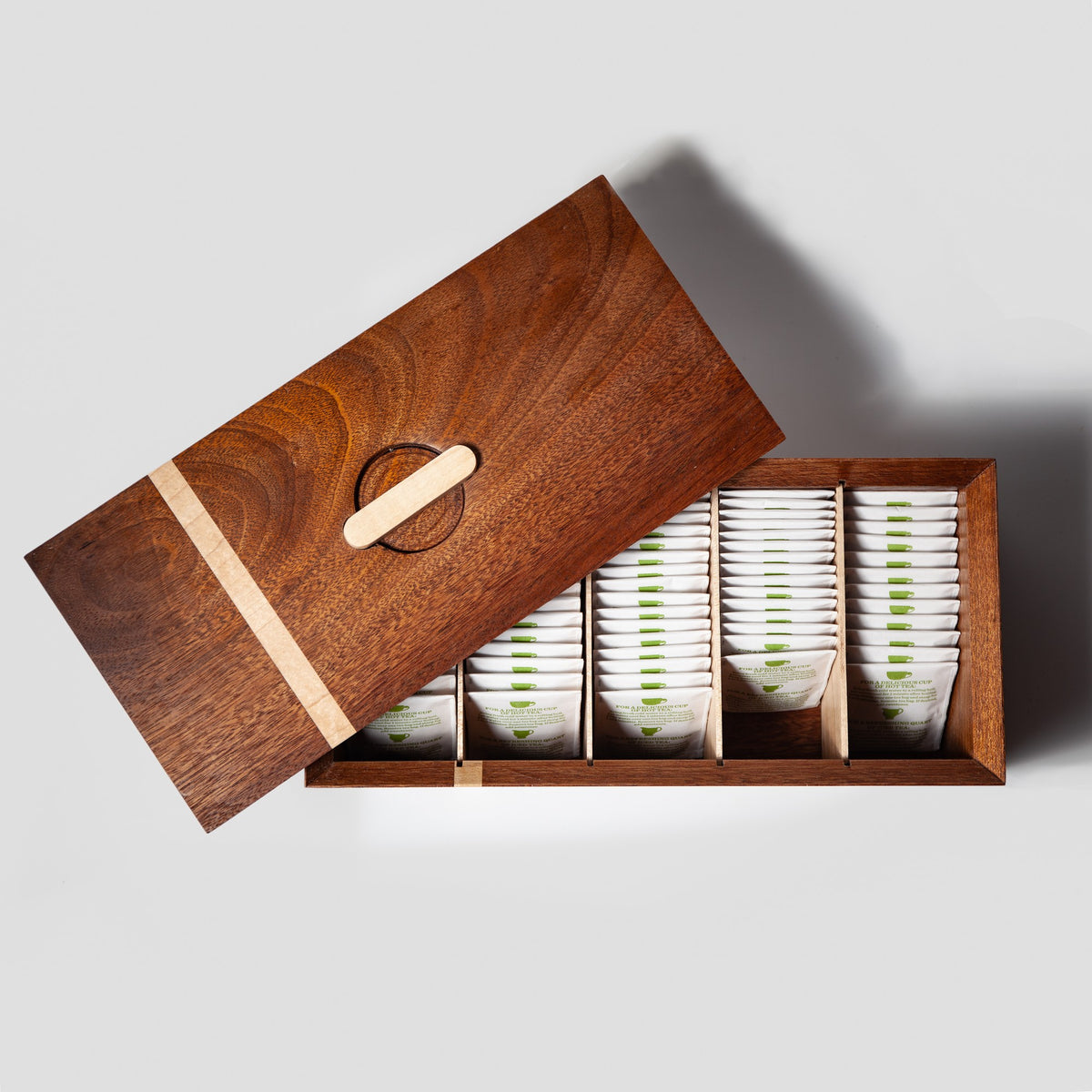 Black Walnut and Maple Tea Box, handmade by Red Ridge Woodworking, view 11