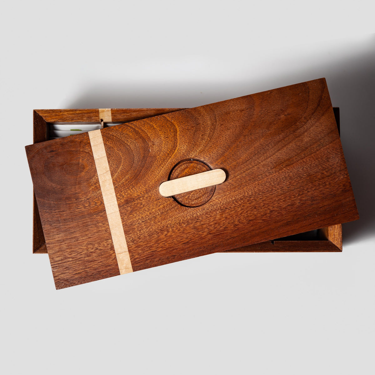 Black Walnut and Maple Tea Box, handmade by Red Ridge Woodworking, view 12