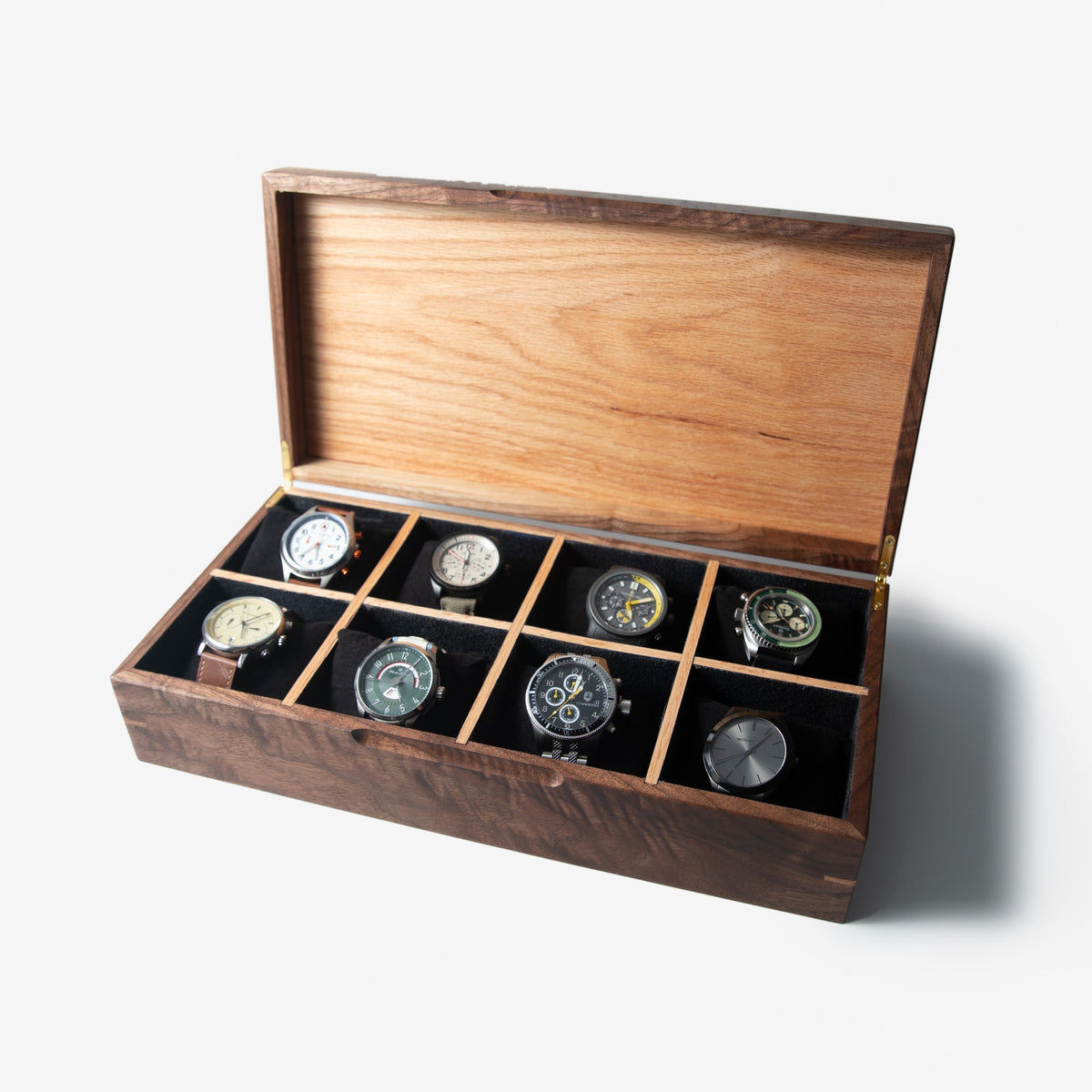 Black Walnut and Oak Watch Box, handmade by Red Ridge Woodworking, view 15