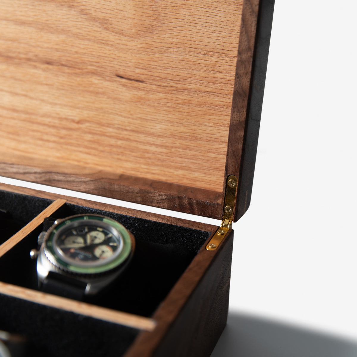 Black Walnut and Oak Watch Box, handmade by Red Ridge Woodworking, view 16
