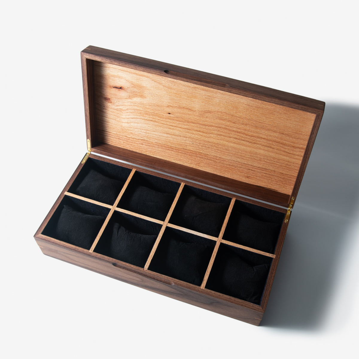 Black Walnut and Oak Watch Box, handmade by Red Ridge Woodworking, view 17