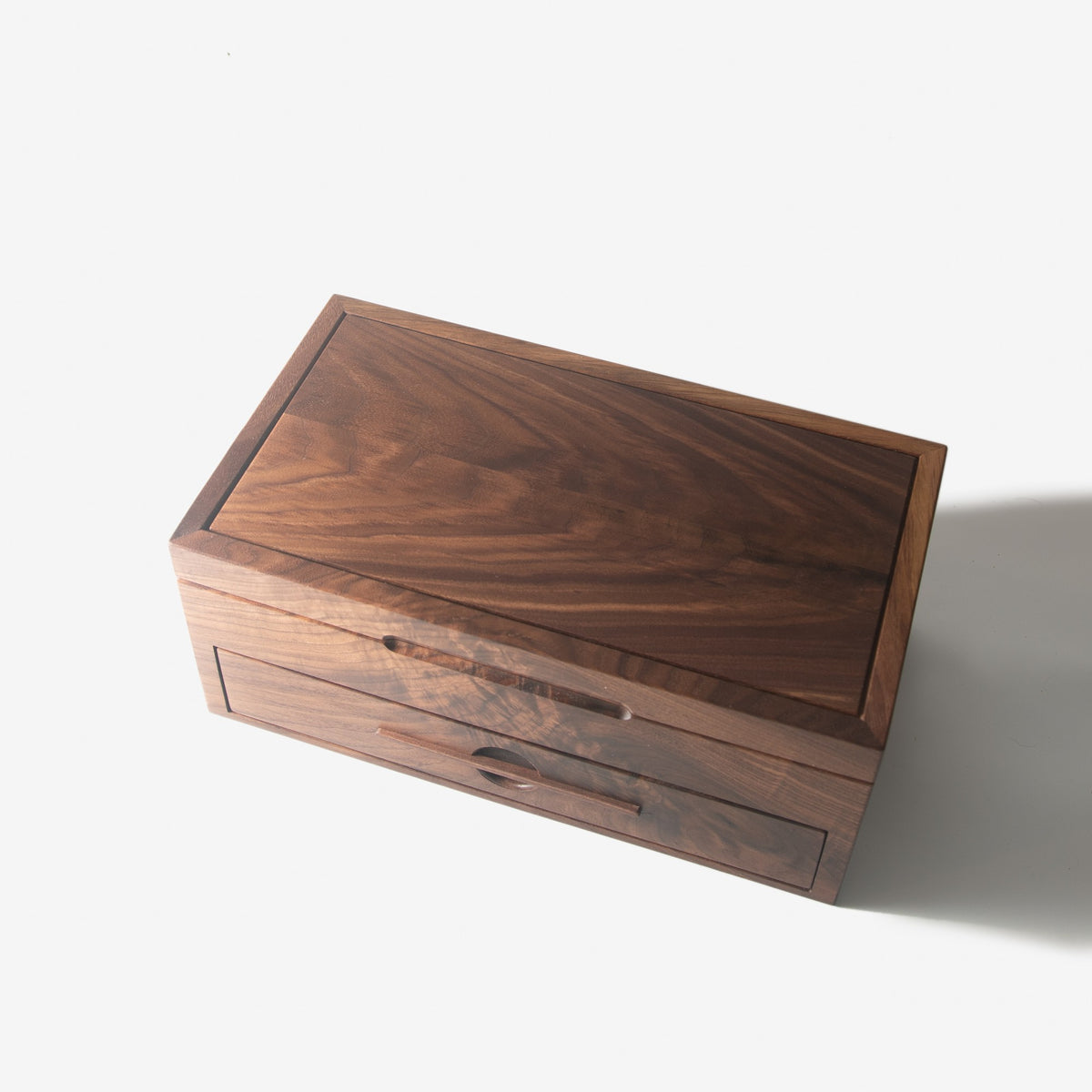 Solid Black Walnut Watch Box with Drawer, handmade by Red Ridge Woodworking, view 13