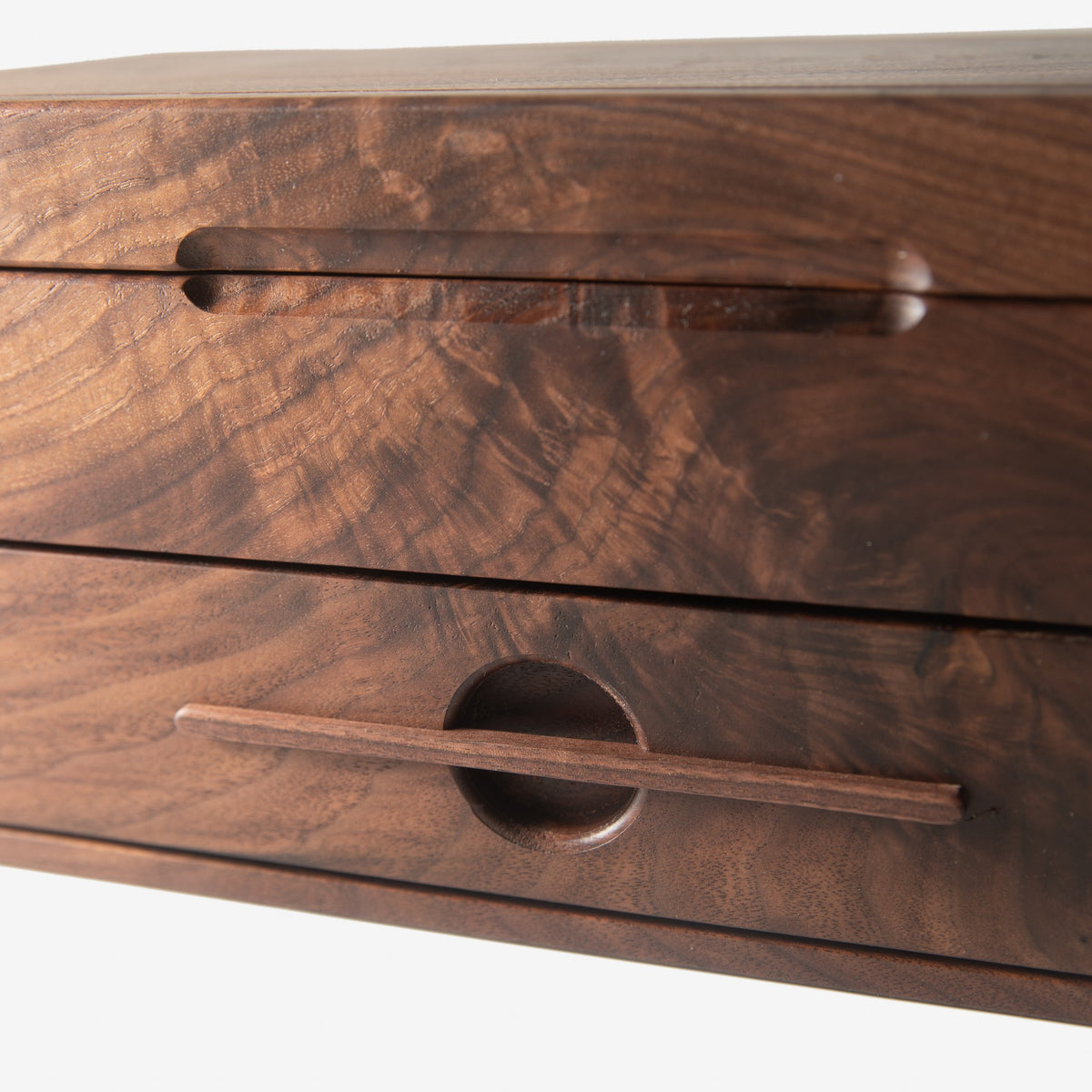 Solid Black Walnut Watch Box with Drawer, handmade by Red Ridge Woodworking, view 14