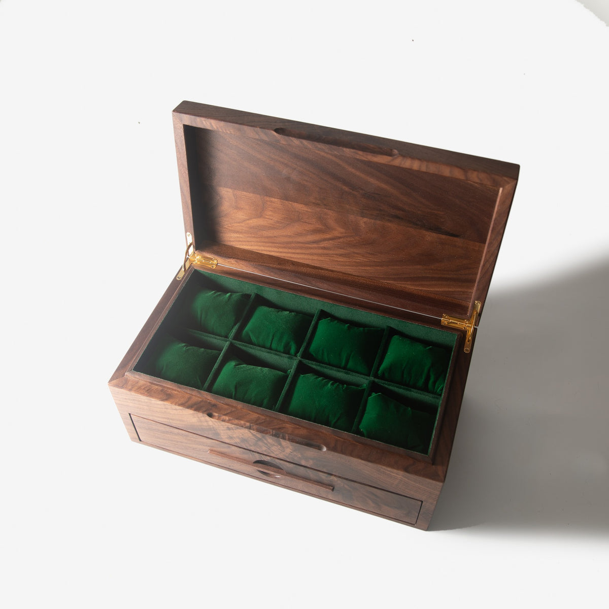 Solid Black Walnut Watch Box with Drawer, handmade by Red Ridge Woodworking, view 15