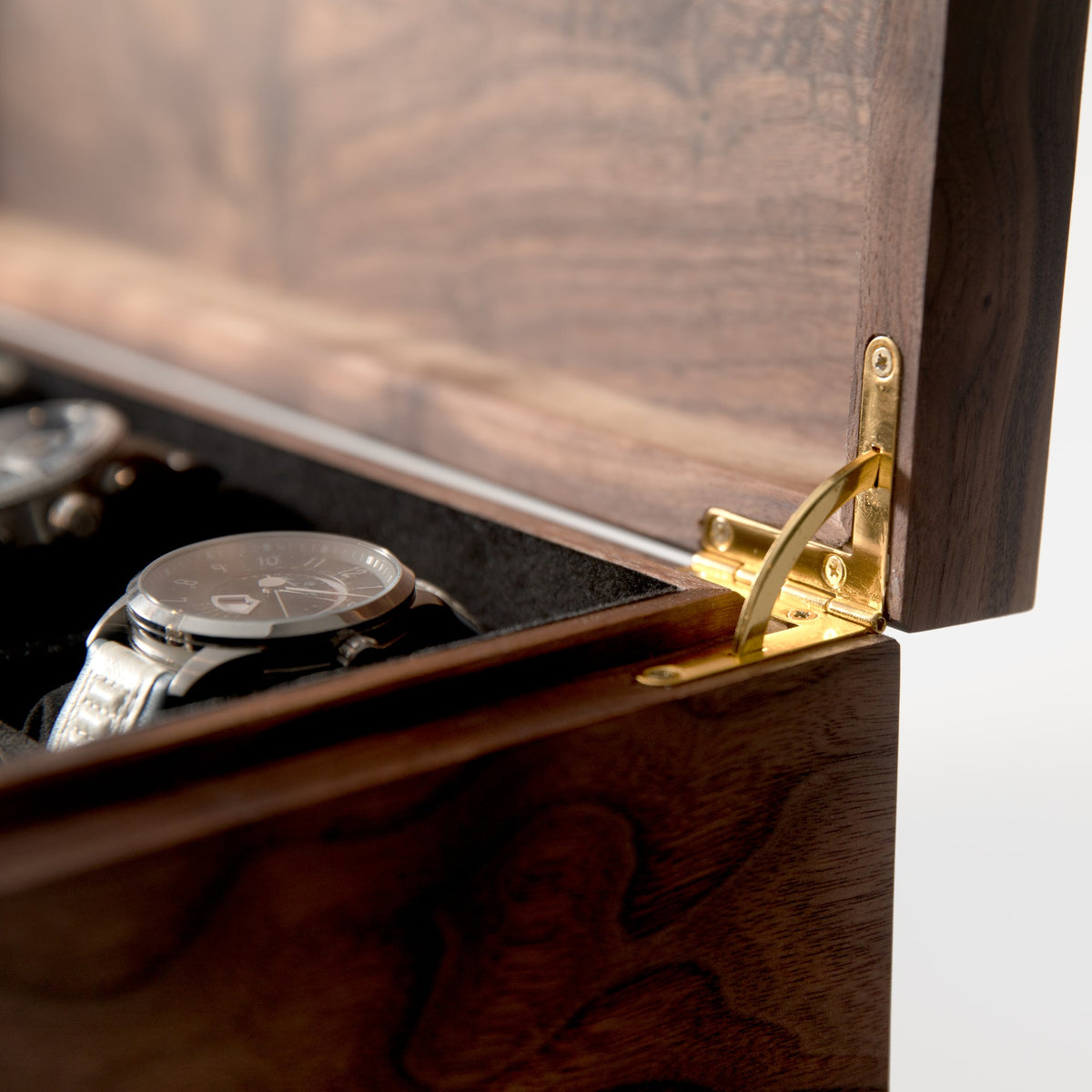 Solid Black Walnut Watch Box with Drawer, handmade by Red Ridge Woodworking, view 19