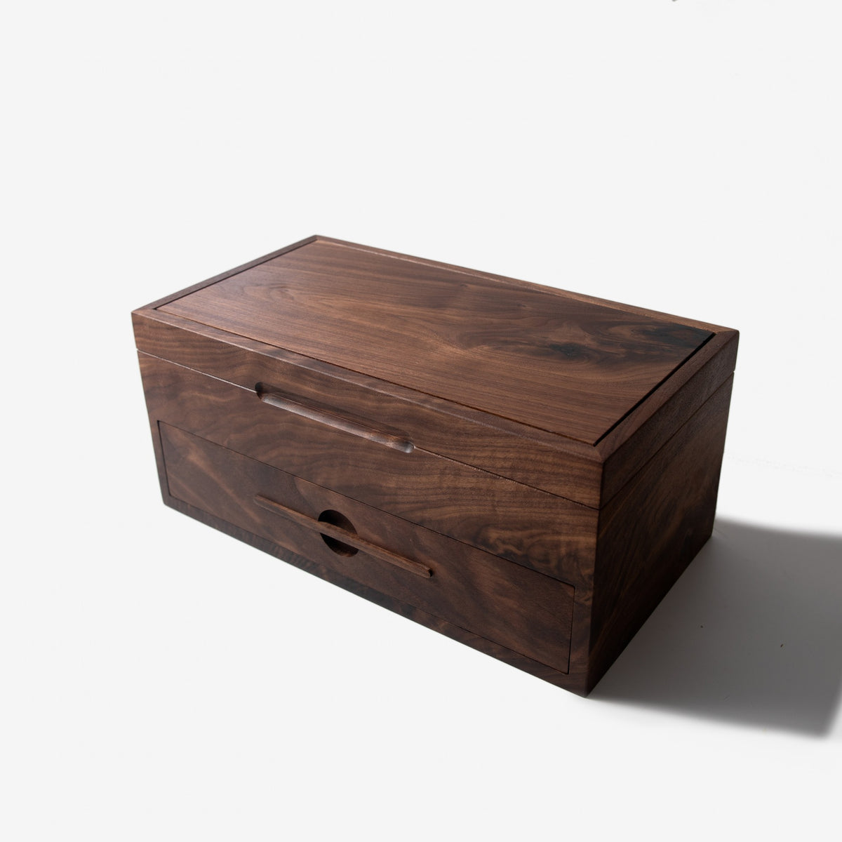 Solid Black Walnut Watch Box with Drawer, handmade by Red Ridge Woodworking, view 21