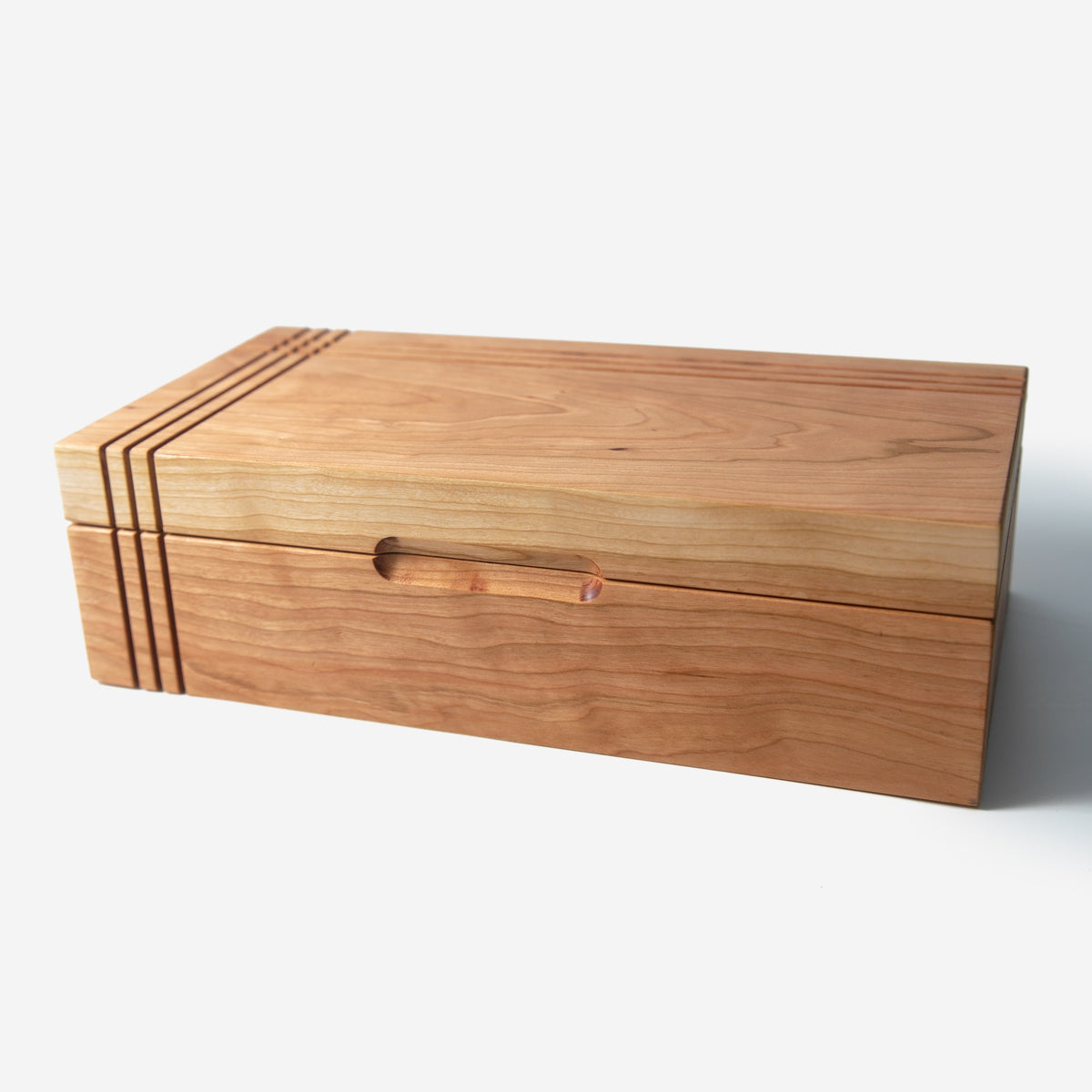 American Cherry Tea Box, handmade by Red Ridge Woodworking, view 4