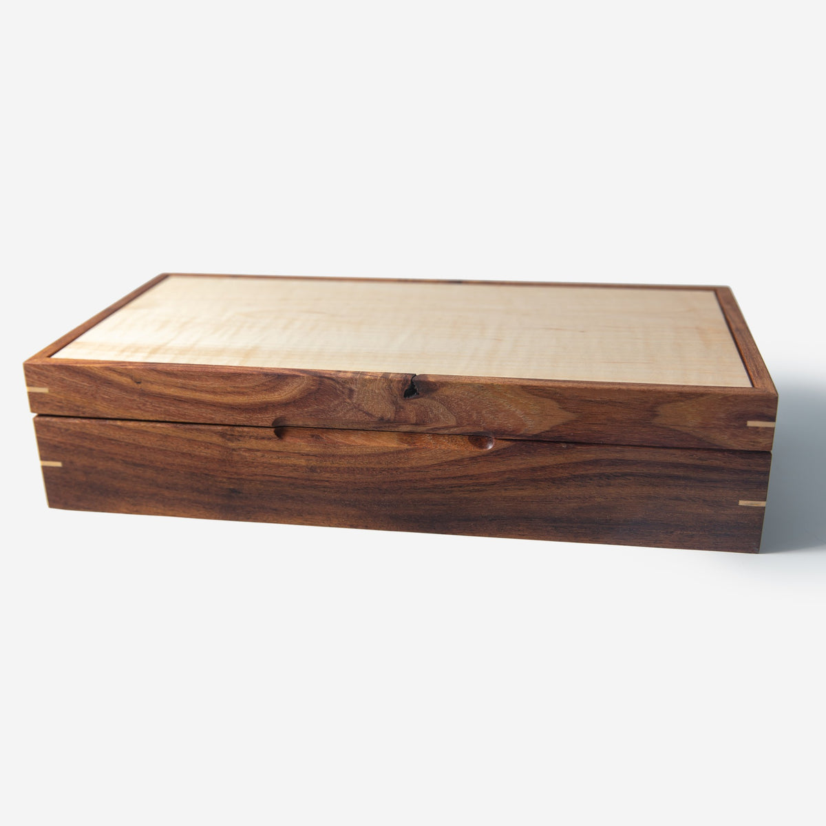 Desert Mesquite and Curly Maple Watch Box, handmade by Red Ridge Woodworking, view 13