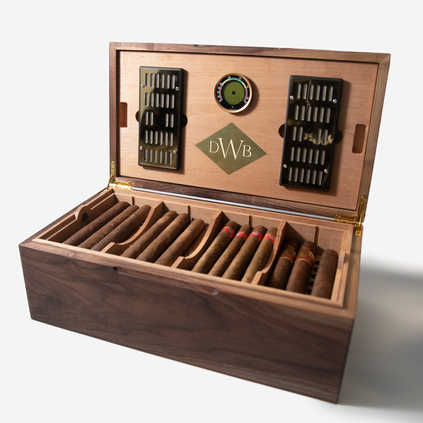 Black Walnut Humidor with Spanish Cedar Lining | 80 Churchills