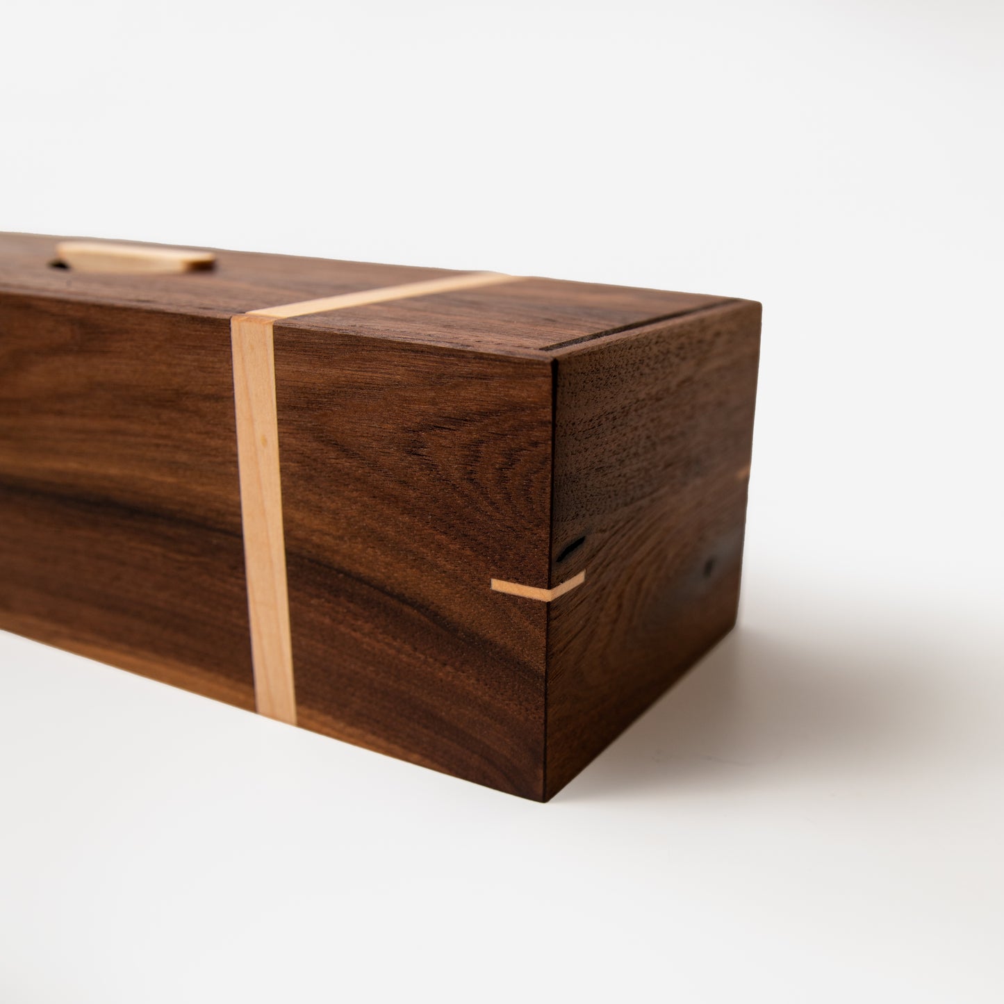 Black Walnut Tea Storage Box with Maple Accents