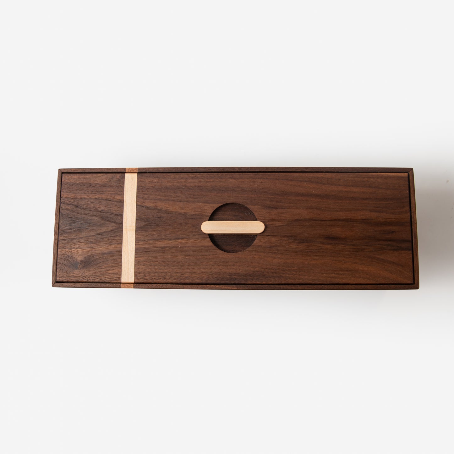 Black Walnut Tea Storage Box with Maple Accents