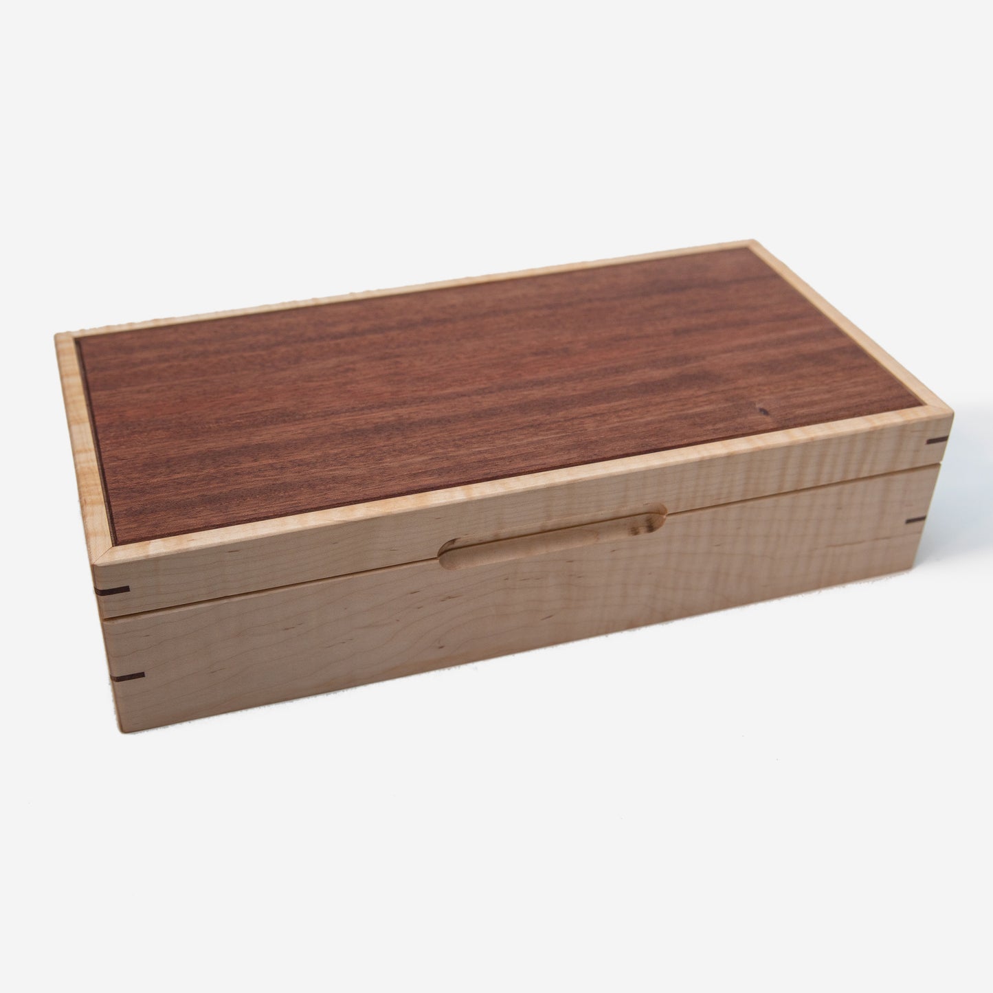 Watch Box - Curly Maple and Sapele Mahogany - 8 Watch Compartments