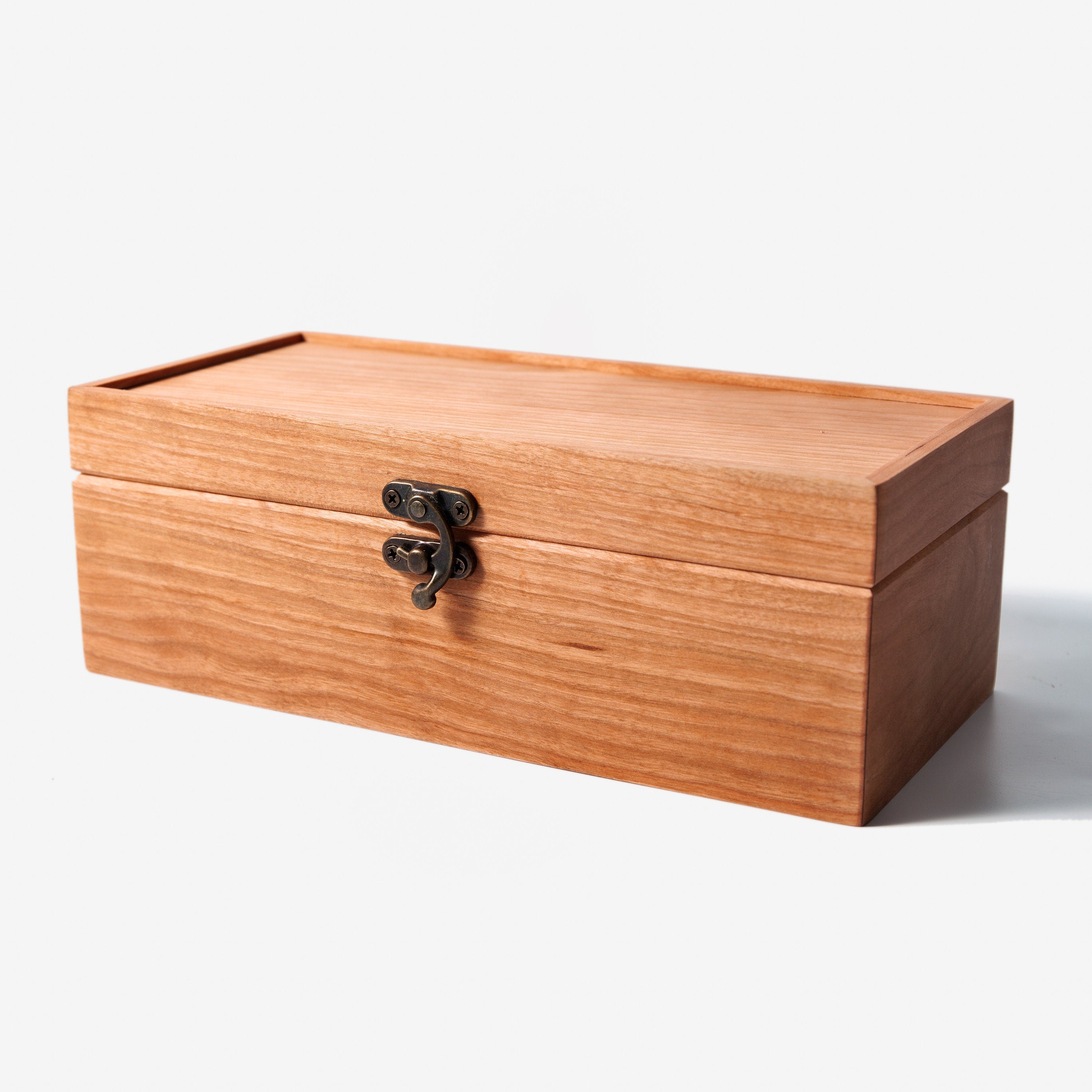 Portable Storage Box with Wooden Handle and Divided Compartments